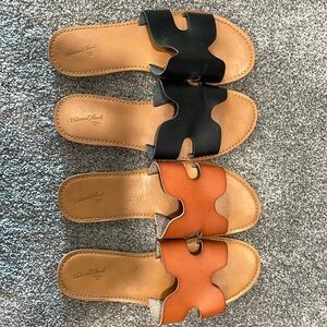 Universal Thread Goode Co, size 10 sandals; cognac and black